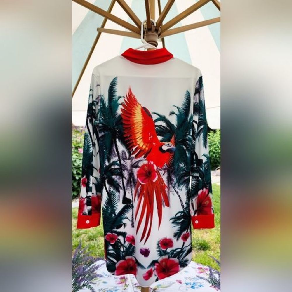 Tropical Vacation Vibes Shirt Dress Medium